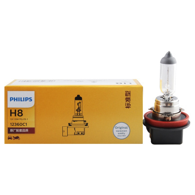 飞利浦（PHILIPS）小太阳石英灯H8-12360汽车灯泡大灯近光灯远光灯卤素灯 单支装