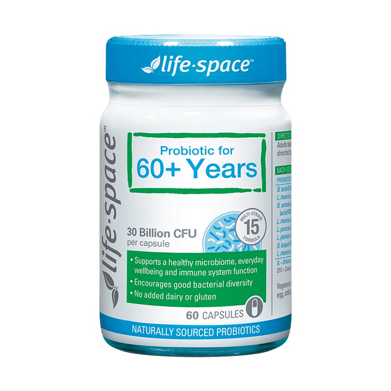 [守护中老年人肠胃,改善消化不良]life space 生命领域 60+老人益生菌胶囊 60粒/瓶 澳洲进口
