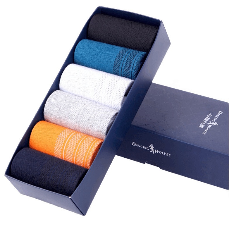 与狼共舞船袜男夏季薄款短袜时尚运动袜 6双盒装