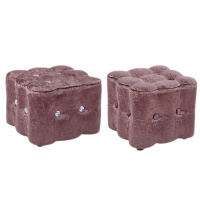 欧式布艺家用小凳子沙发凳实木方凳客厅小板凳现代创意矮凳子简约