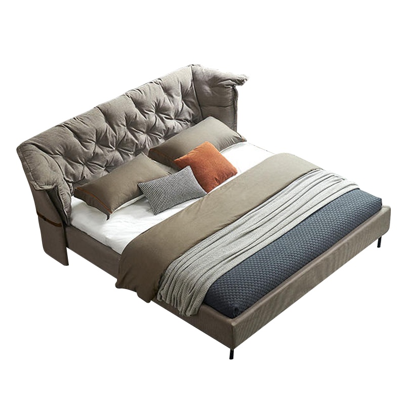 意梵 床 意大利床设计师现代简约布艺床双人床ins网红床轻奢北欧主卧家具BC7706