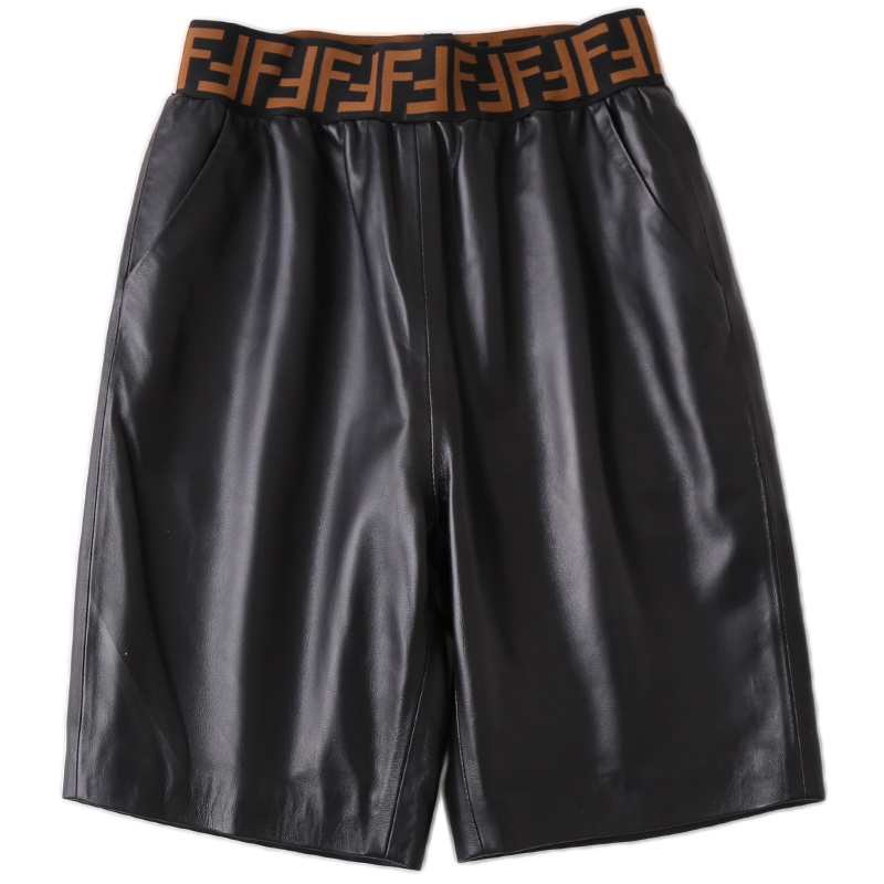 秋冬海宁绵羊皮短款休闲真皮皮裤女2019新款时尚阔腿裤W