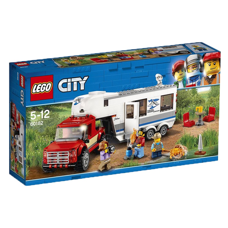 乐高(LEGO)城市系列 亲子野营房车 60182 5-12岁 344颗粒 积木玩具塑料 200块以上