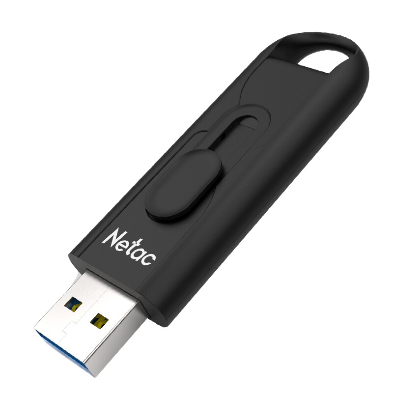 朗科（Netac）U309曜石推拉式高速闪存盘/ 加密U盘256G USB 3.0 黑色