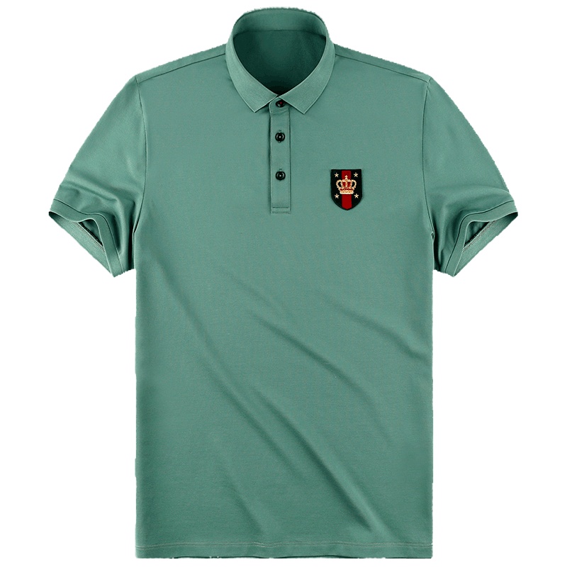布先生短袖t恤男夏季新款polo衫男士绿色翻领品牌刺绣T恤AT10499