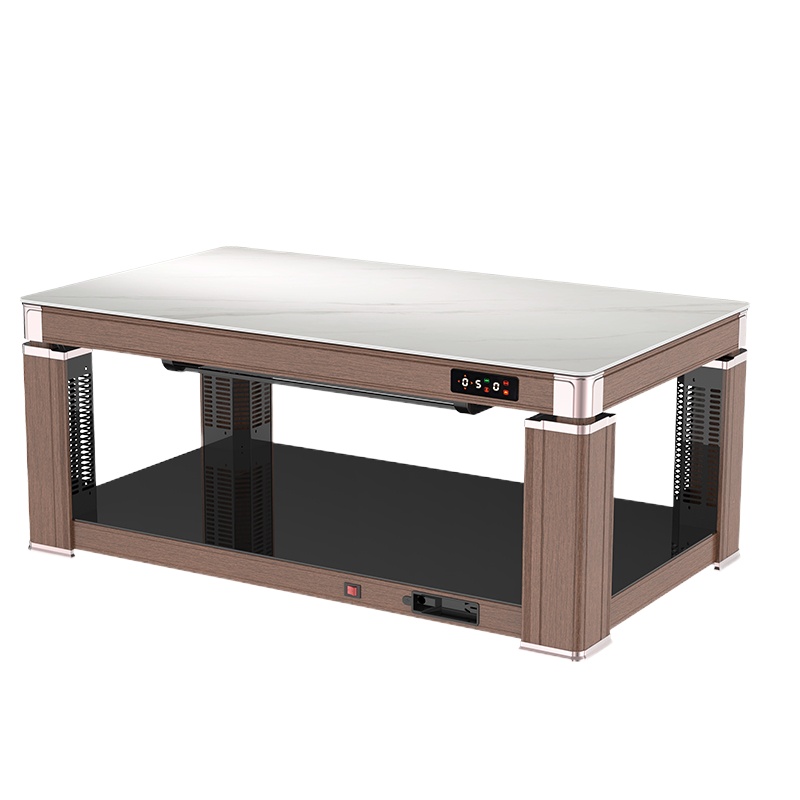 炉旺-富贵隐形电磁炉升降茶几1380(水云纱大理石-岩板)