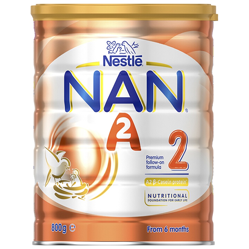 澳洲发/3罐装-雀巢(Nestle)能恩NAN A2婴幼儿奶粉2段800g/罐装A2蛋白进口婴幼儿二段奶粉效期到22.7