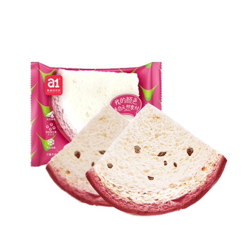 【a1火龙果吐司】小面包整箱早餐网红零食儿童夹心土司营养学生食品 火龙果味480g