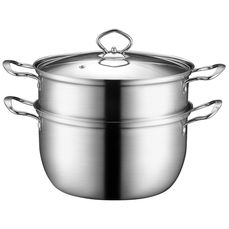 苏德乐加厚不锈钢汤锅蒸锅熬汤锅小火锅家用双耳煮锅燃气奶锅电磁炉专用 16cm加厚汤锅[升级款]