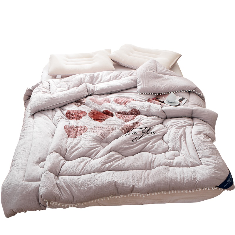 九氏JOESH水洗工艺冬被心心相印kissyou保暖舒适羽丝绒填充水洗工艺不易褪色质感柔软