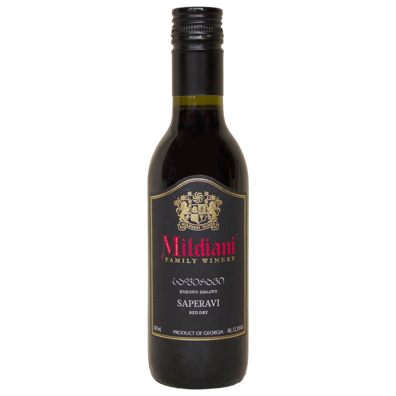 格鲁吉亚原瓶进口红酒米尔迪阿尼(Mildiani)萨别拉维干红187ml小瓶装