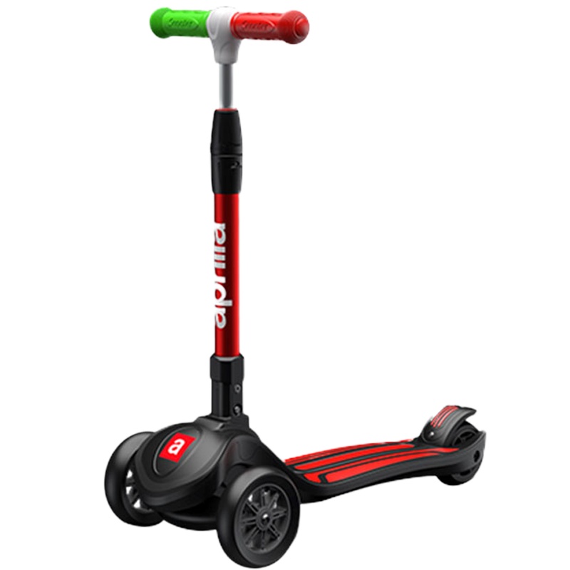 乐的aprilia儿童三轮滑板车2-6-8岁闪光轮男女小孩溜溜折叠踏板车