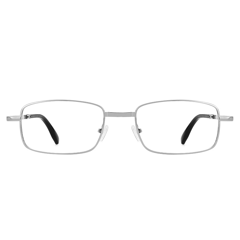 百年红 郭冬临代言防蓝光老花镜 男女通款 金属全框高清舒适老花眼镜架 1665 银色 礼盒包装