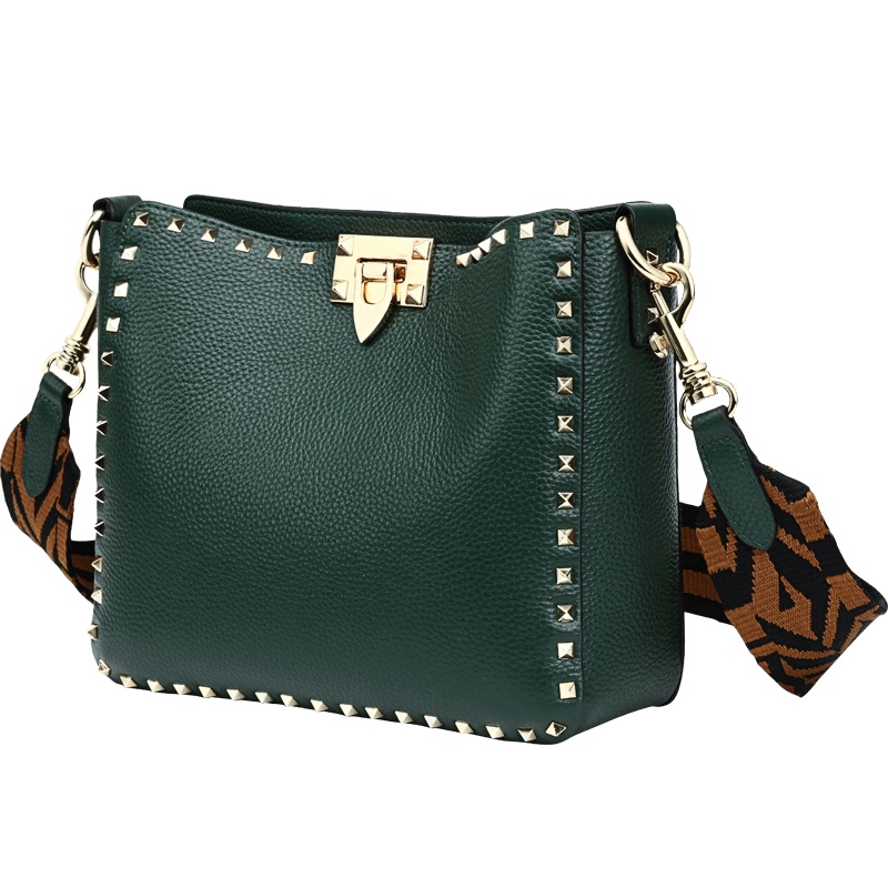 Viney水桶包包女包2020新款真皮时尚单肩包宽肩带大容量斜挎包女