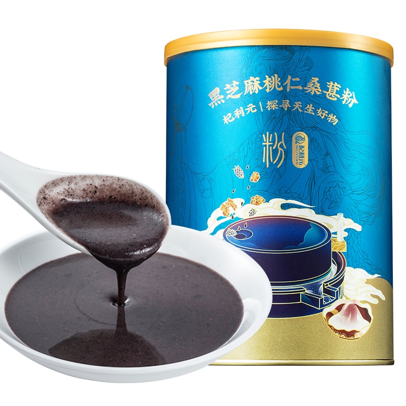 杞利元 黑芝麻核桃桑葚粉500g/罐 黑芝麻糊代餐粉五谷早餐速食懒人食品