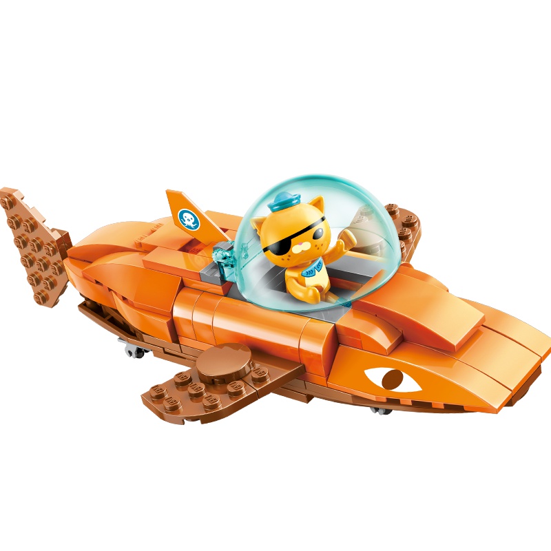 启蒙海底小纵队积木6儿童拼装玩具5男孩子拼插章鱼堡女孩7-8-10岁