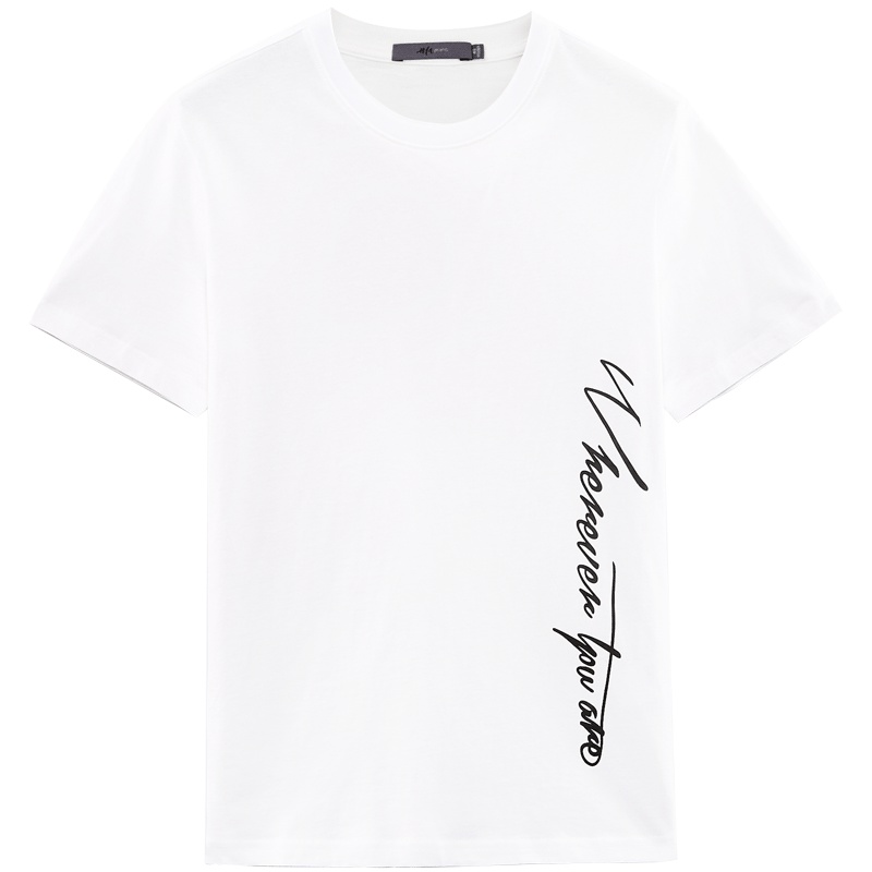 黑鲸字母印花短袖t恤2019夏季男装舒适套头衫男CNTBJ28141A