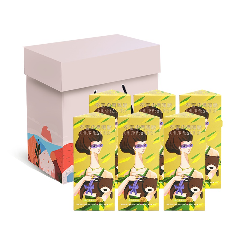 夲宫 PavoMea 本宫鹰嘴脆礼盒 非油炸饼干低盐办公室休闲零食 开心果味6盒 40g*6