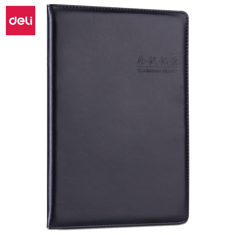 得力 7949 会议笔记本 笔记本 会议记录本页皮面笔记本 18k/82