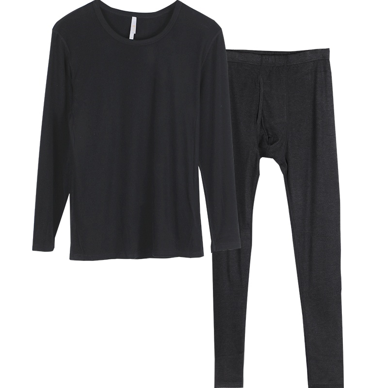 [寒冬保暖必备]红豆秋冬新款男士大圆领内衣男式双层护膝好柔好暖磨毛保暖内衣套装