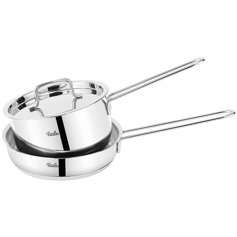 德国菲仕乐/Fissler 两件组套装带钢盖 礼品套锅 不锈钢奶锅煮锅炖锅煎锅 多用途304不锈钢燃气灶电陶炉电磁炉通用