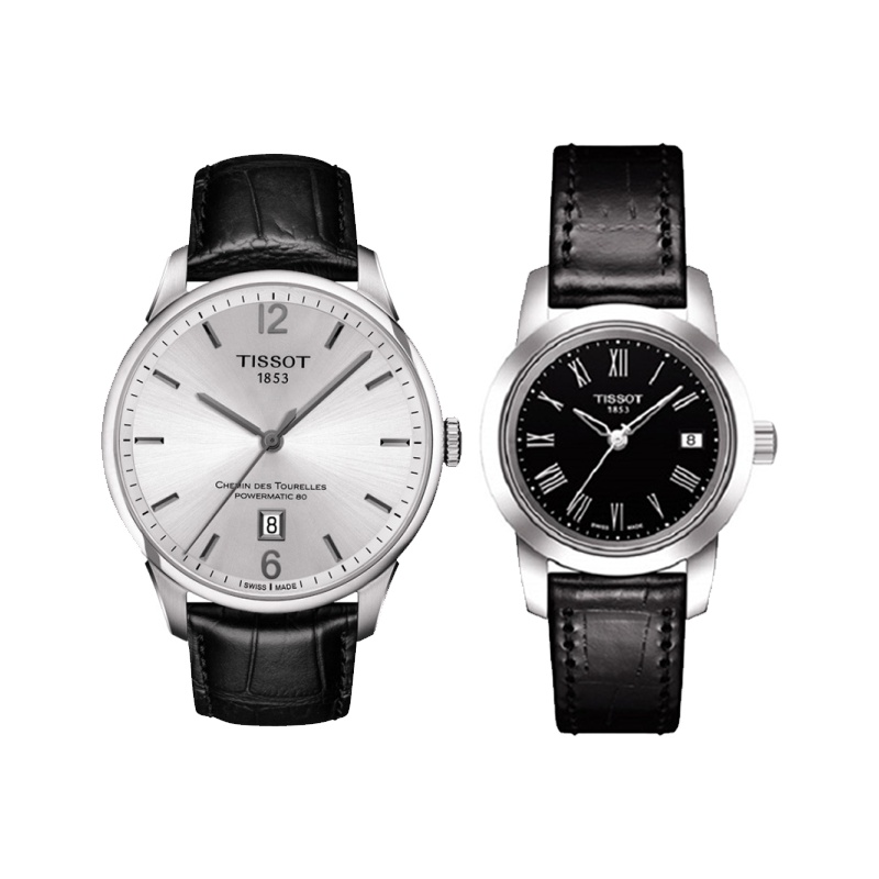 天梭(TISSOT)杜鲁尔/梦幻系列情侣对表T033.210.16.053.00/T099.407.16.037.00