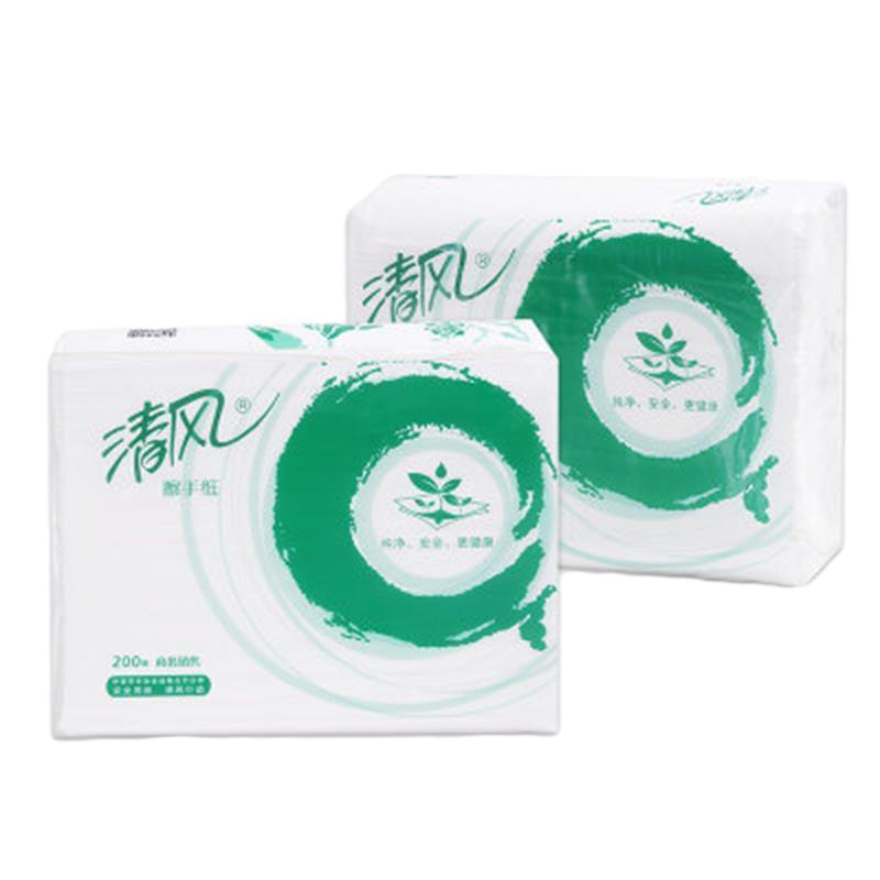 清风擦手纸B913AD1 单层三折200抽*包 20包/箱 （整箱销售）