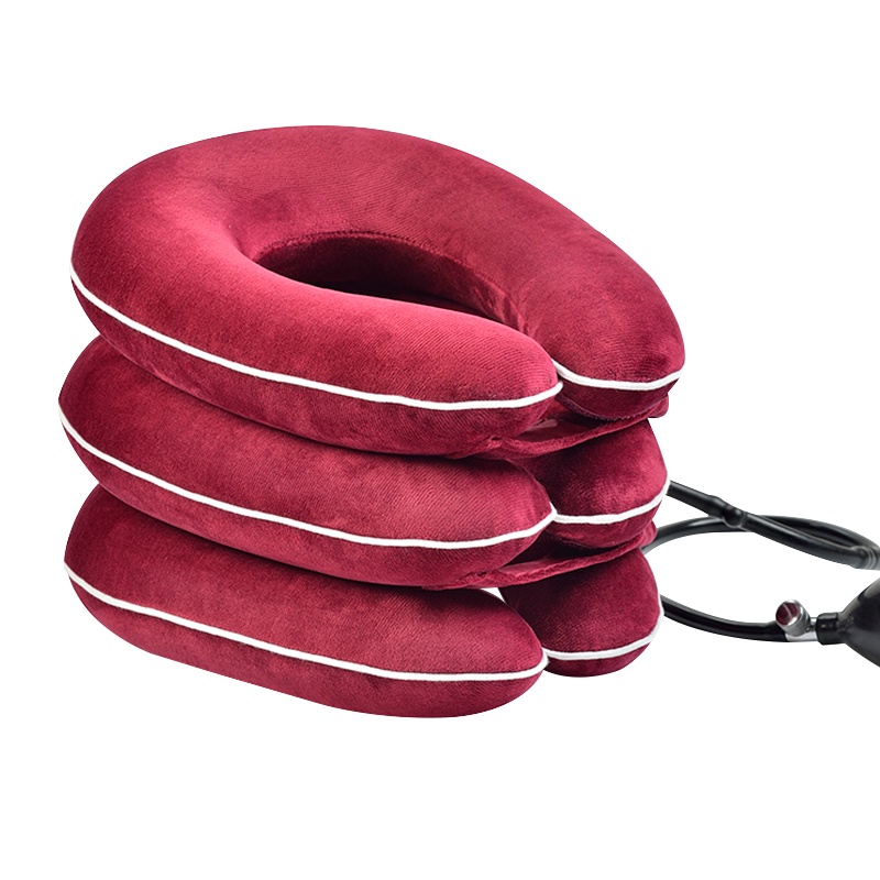 佳禾(JIAHE)充气式脖子颈椎牵引器家用颈托拉伸器医用成人颈部气囊佳禾玫红色JQB03