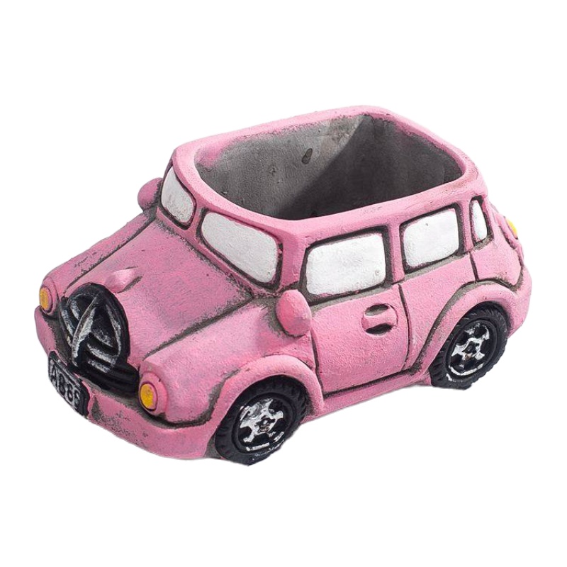 舒适主义复古多肉花盆美式老爷车汽车模型摆件装饰品家居客厅小摆设艺术品 粉色小车盆摆件