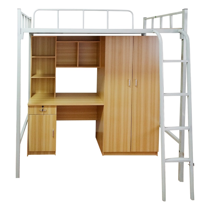 正斌双层铁架床学生宿舍上下铺单人床钢制木板多功能上床下桌公寓床