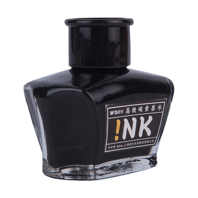 晨光(M&G)黑色高级碳素墨水不堵钢笔水大容量60ml/瓶 AICW9001 2瓶装