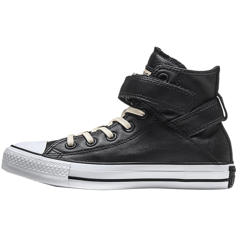 【自营】CONVERSE匡威女鞋板鞋魔术贴皮质高帮运动休闲鞋558308C 558308C黑色