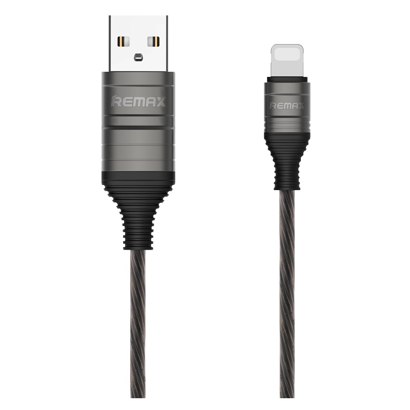 Remax 苹果手机数据线 iphone xs 8p 手机通用发光线Apple 充电线 黑色