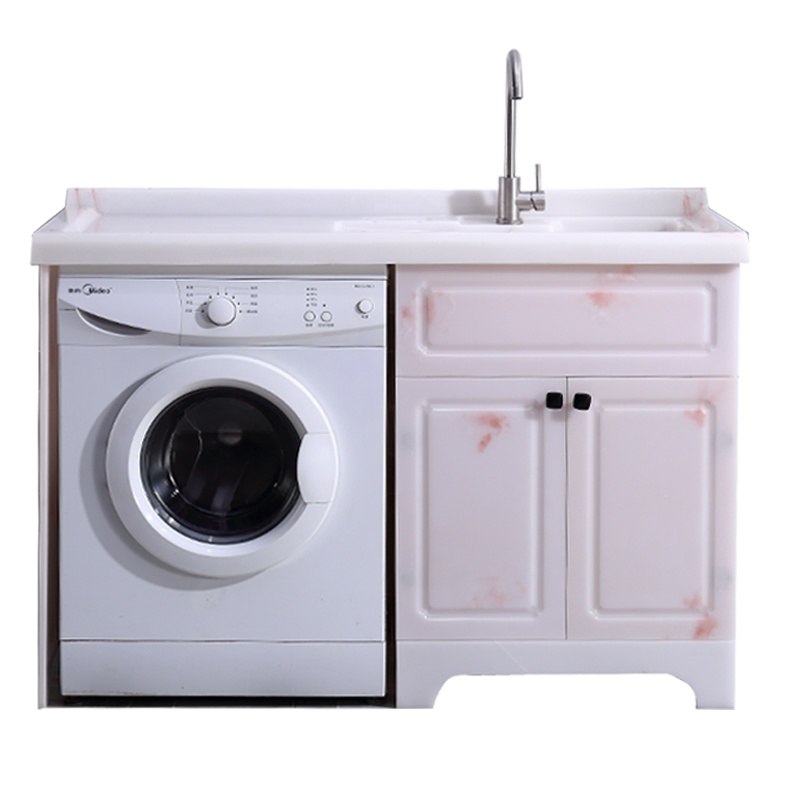 玉石洗衣机柜全石材洗衣池阳台洗衣柜组合带搓板一体柜子