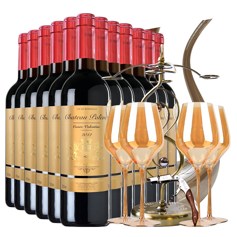 法国原瓶进口双狮干红葡萄酒套组750ML*12瓶