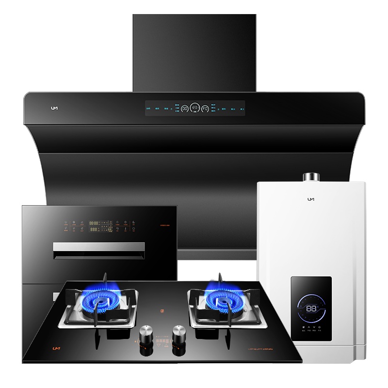 优盟(UM)UC186A+UZ231A+UX312D+UW20T侧吸抽油烟机燃气灶消毒柜热水器烟灶消热套装大吸力天然气