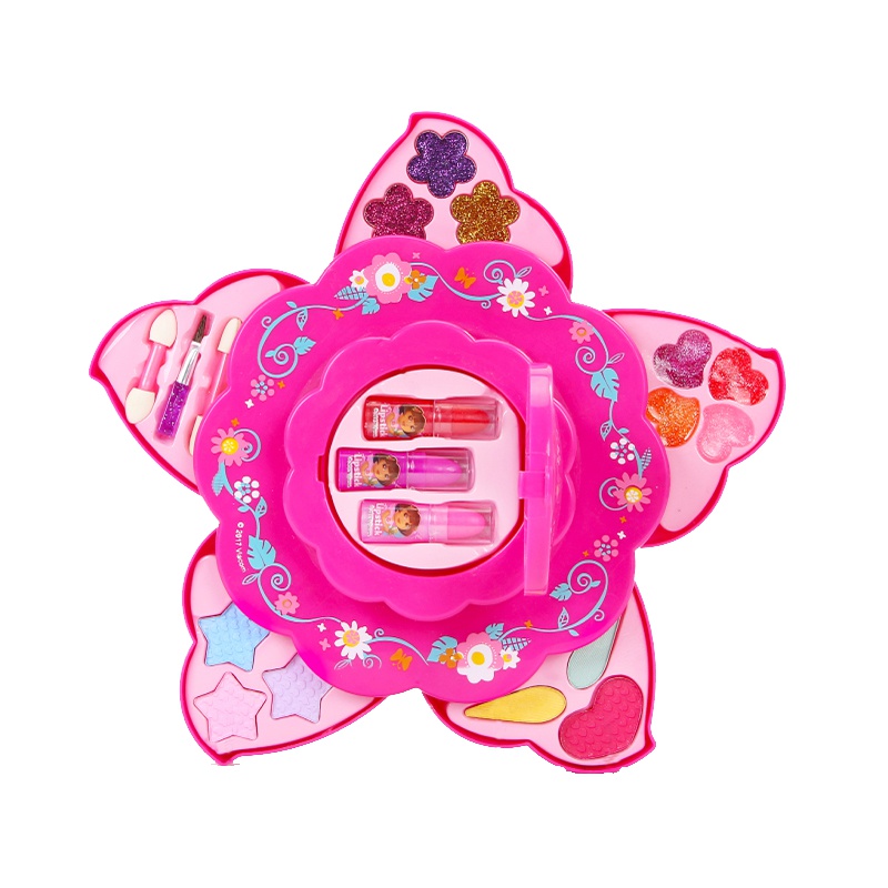 朵拉溢彩花朵化妆盒安全无毒彩妆小女孩生日礼物dr708
