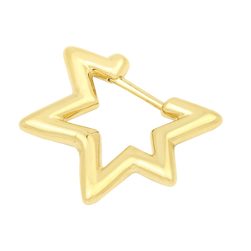 apm MONACO金黄色单只五角星耳环女士 时尚简约设计星星925银耳饰