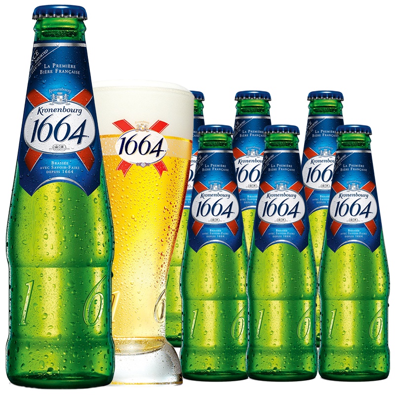 法国原装进口克伦堡1664黄啤啤酒250ml*6瓶装(5月底到期)