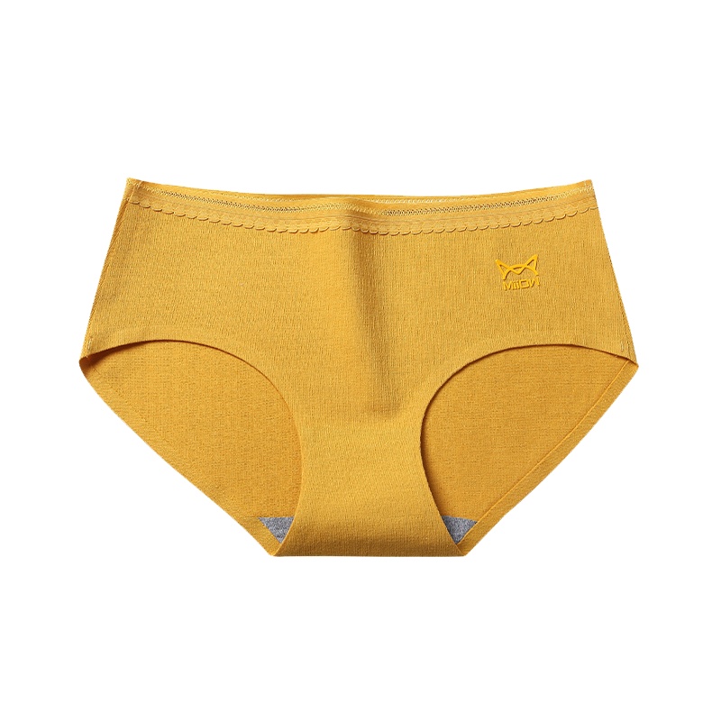 4条装猫人内裤女纯棉裆透气石墨烯抑菌女士中腰无缝舒适女生三角短裤