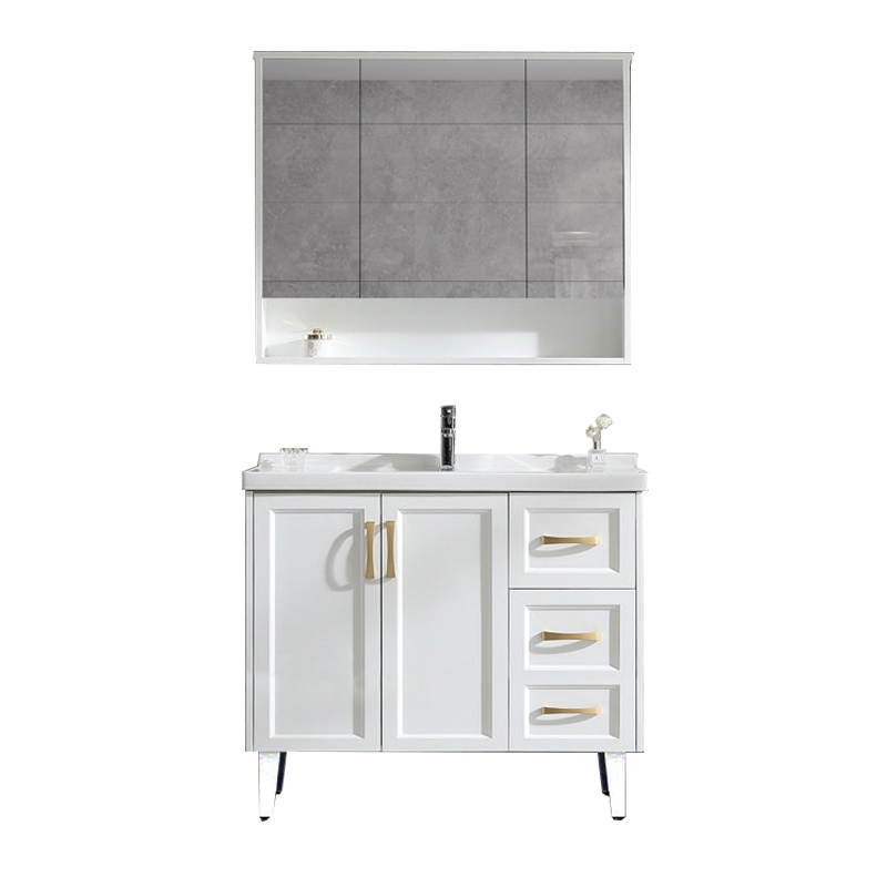 帝宏 橡木浴室柜组合现代简约镜柜卫生间实木洗手盆洗漱实木洗脸盆柜