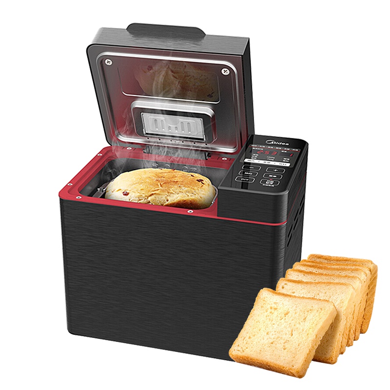 美的(Midea)多功能面包机智能全自动撒酵母果料自动和面机多功能可预约0基础烘烤早餐全麦面包健康TLS2010