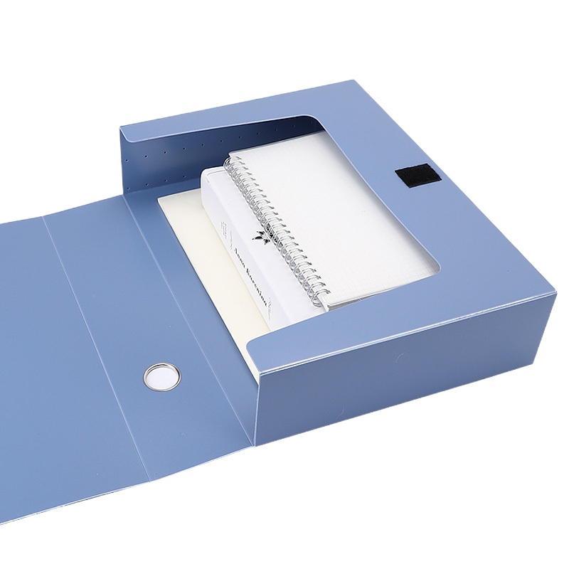 精选广博WJ6754 A4 75mm蓝色档案盒 文件整理盒