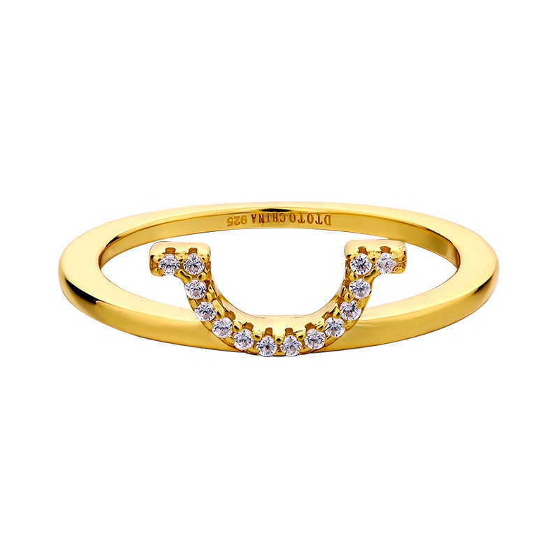 DTOTO S925银日韩版个性微笑表情尾戒食指戒指