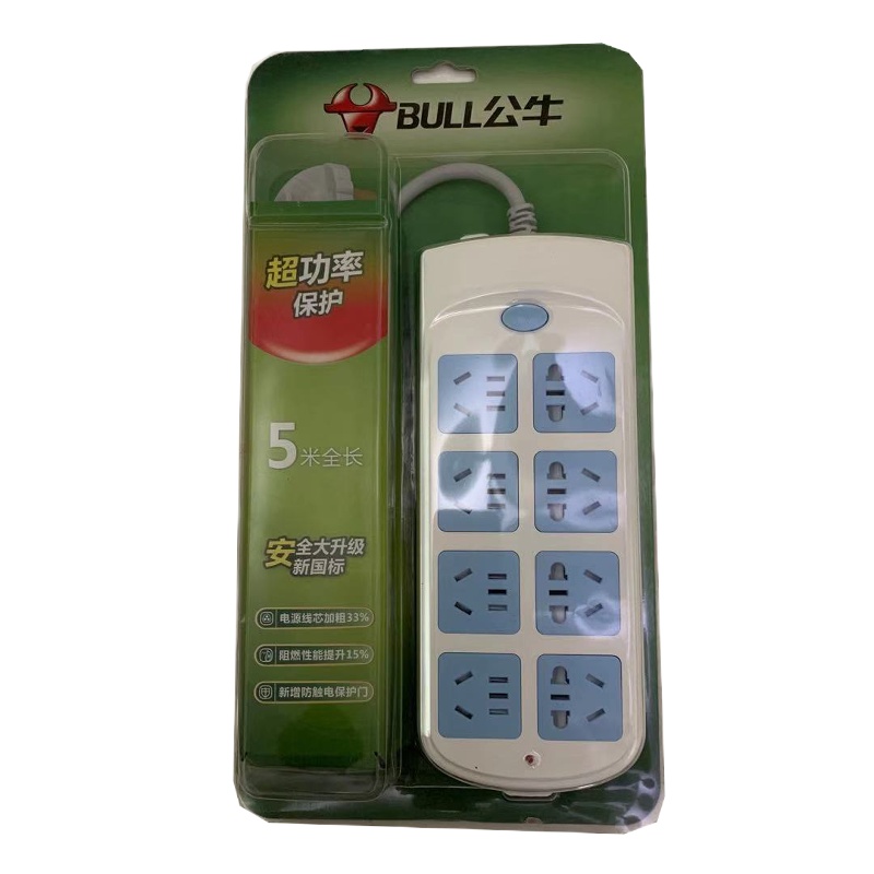 公牛(bull) 插座8位总控 全长5米 保护门 超功率保护