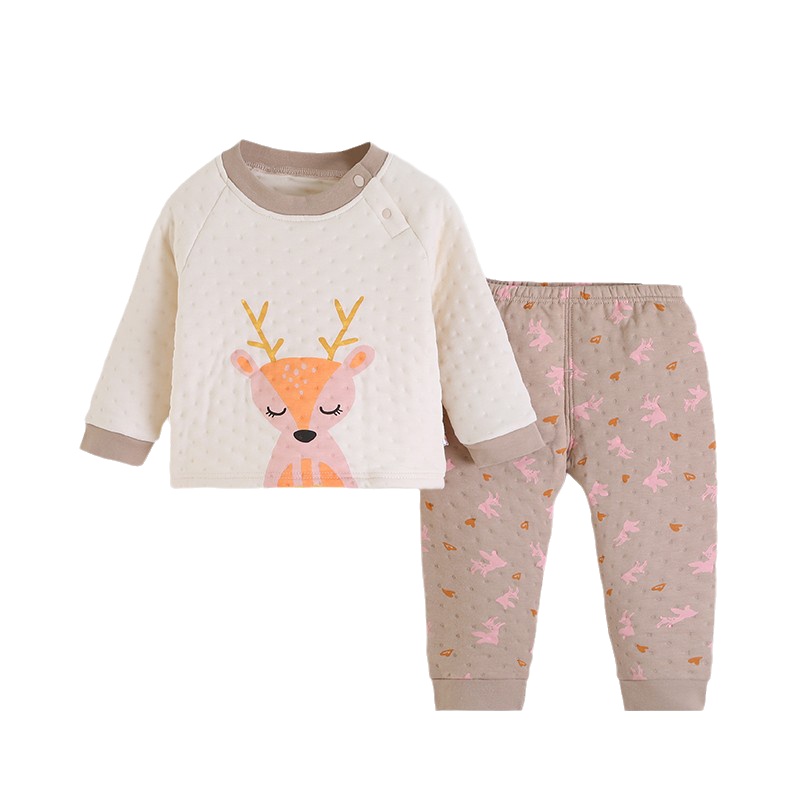 南极人儿童秋衣保暖内衣套装男童加厚夹棉婴儿秋冬小宝宝纯棉女童