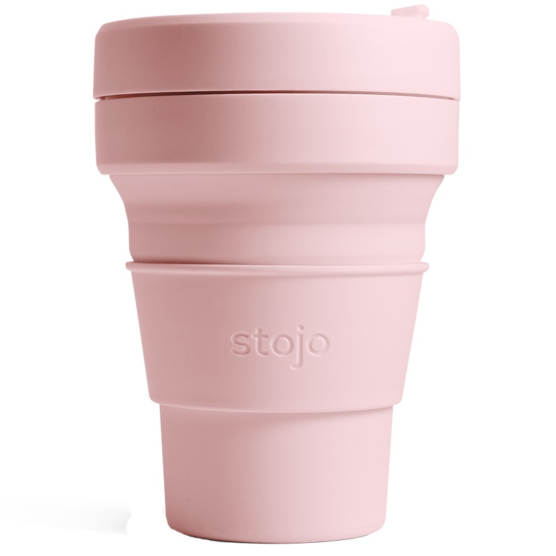 STOJO便携旅行随行杯折叠可压缩口袋杯咖啡杯户外环保水杯小号珍珠粉