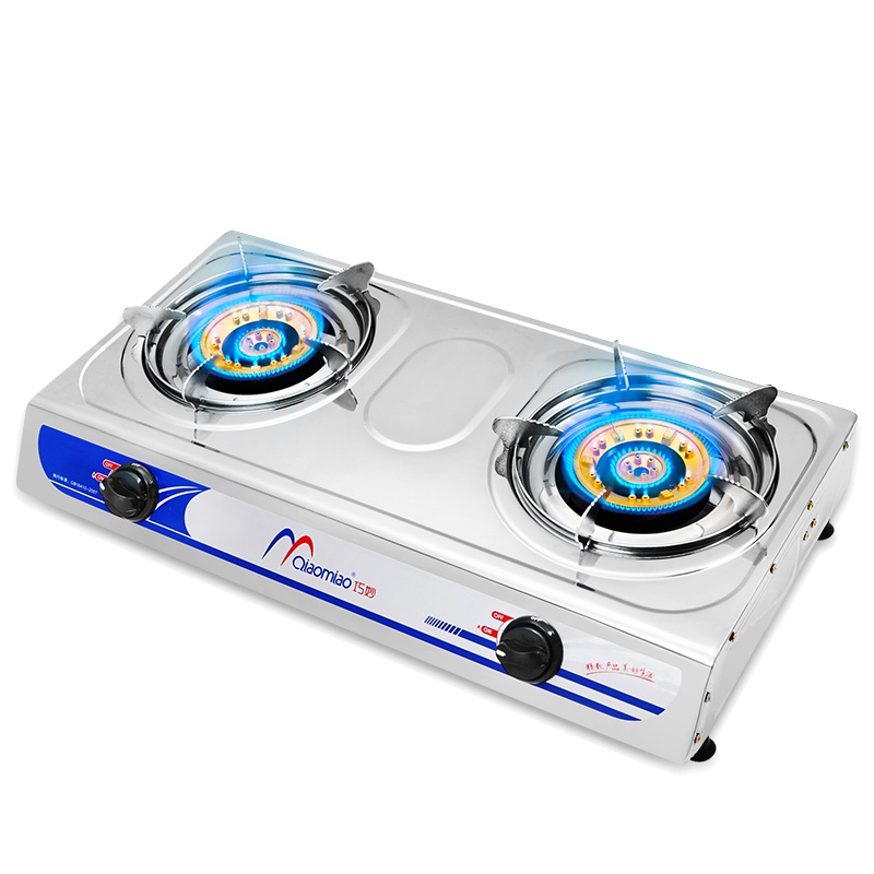 巧妙(QIAOMIAO) 煤气灶双灶燃气灶天然气台式液化气不锈钢灶具炉子煤气炉全铜火盖  T323液化气