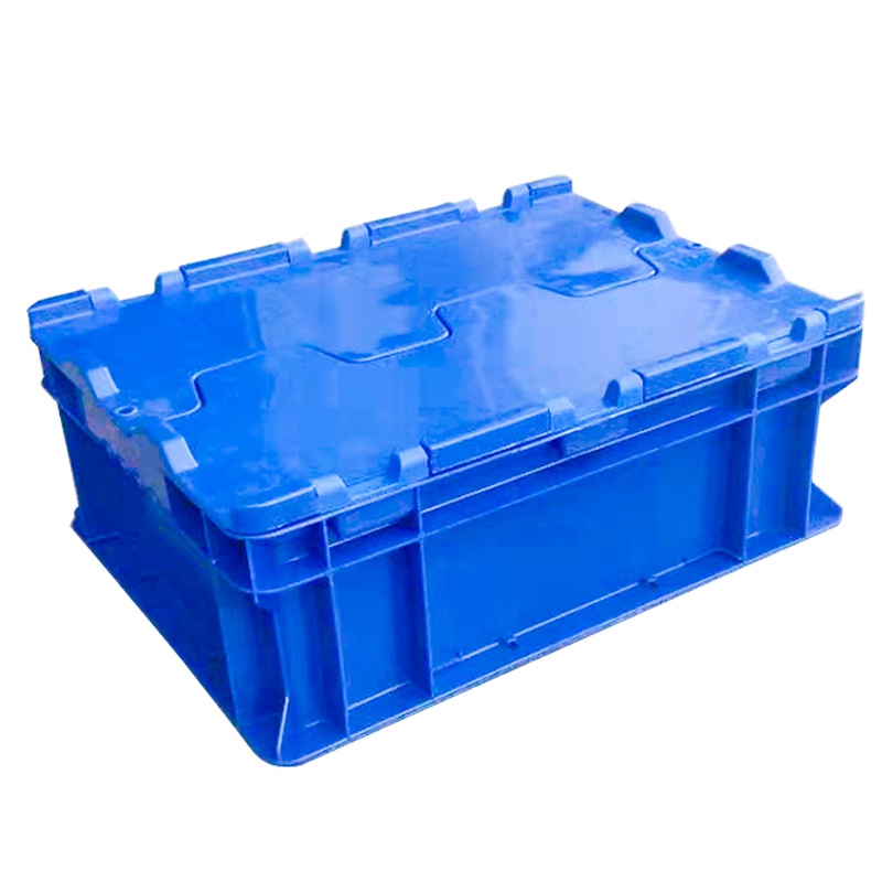 海斯迪克 gnjz-155 加厚塑料零件箱 汽车配储物箱周转箱 收纳工具箱零件箱带盖运输物流箱 B箱-有盖蓝色