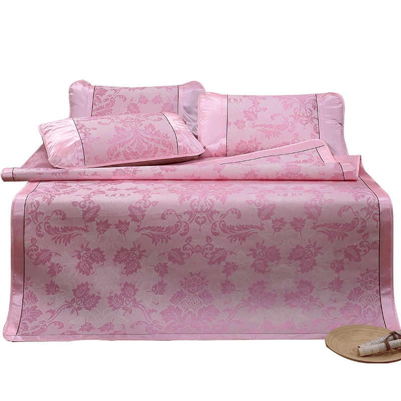 富安娜(FUANNA)家纺圣之花凉席套件冰丝凉席夏天凉席枕套1.5m双人1.8m席子宿舍用单人夏季凉席